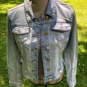 Distressed Demin Jacket size L